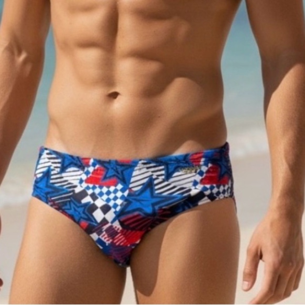 Speedo endurance men’s Swim Brief speedos trunks USA red‎ white blue size 38 XL